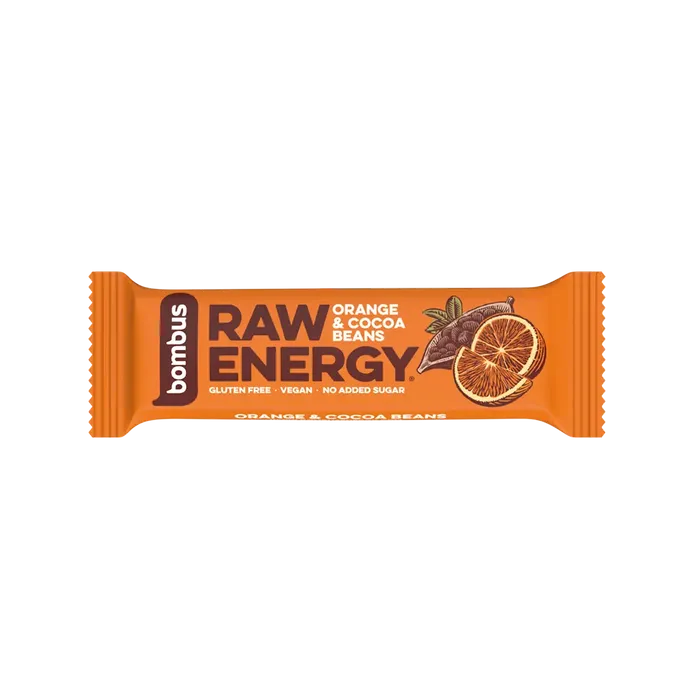 Bombus Raw Energy tyčinka pomeranč a kakaové boby 50 g